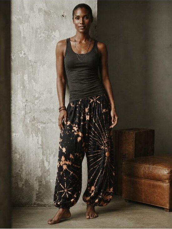 Harempants Pants - Harempants.com Unisex One Size Harem Pants Black Tan Boho Festival Essential